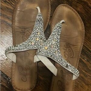 Embellished Silver Sandals